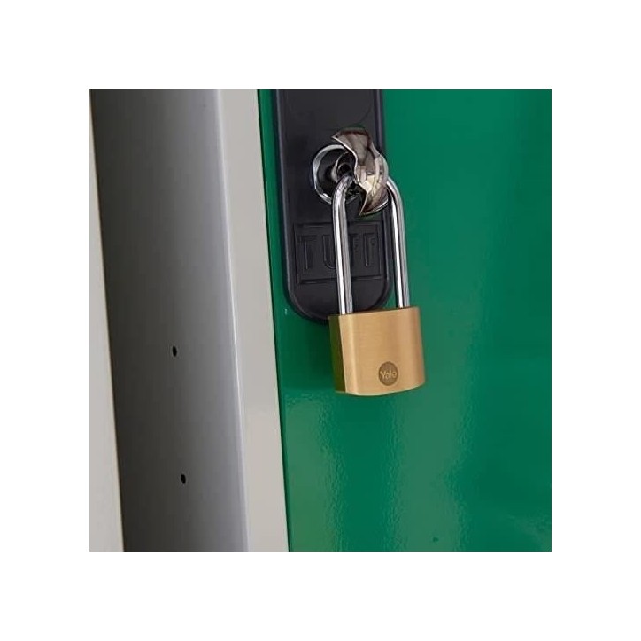 Cadenas laiton - YALE - Y110B/40/152/1 - Anse longue acier cémenté - 3 clés Cadenas laiton - YALE - Y110B/40/152/1 - Anse longue acier cémenté - 3 clés