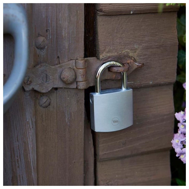 Cadenas Laiton - YALE - Y120DB/60/135/1 - Extérieur - Chromé 60 mm - Anti Rouille - Haute Résistance aux intempéries Cadenas Laiton - YALE - Y120DB/60/135/1 - Extérieur - Chromé 60 mm - Anti Rouille - Haute Résistance aux intempéries