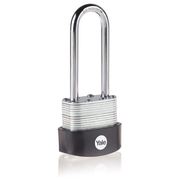 YALE -Y125B/40/163/1 - Cadenas extérieur acier laminé 40 mm - anse acier cémenté 63 mm - 3 clés - Pour garage - abris de ja YALE -Y125B/40/163/1 - Cadenas extérieur acier laminé 40 mm - anse acier cémenté 63 mm - 3 clés - Pour garage - abris de ja