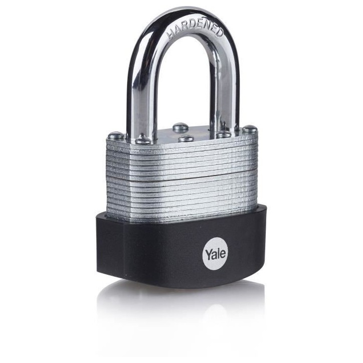 Cadenas extérieur en acier laminé YALE - 50mm - haute résistance aux intempéries Cadenas extérieur en acier laminé YALE - 50mm - haute résistance aux intempéries