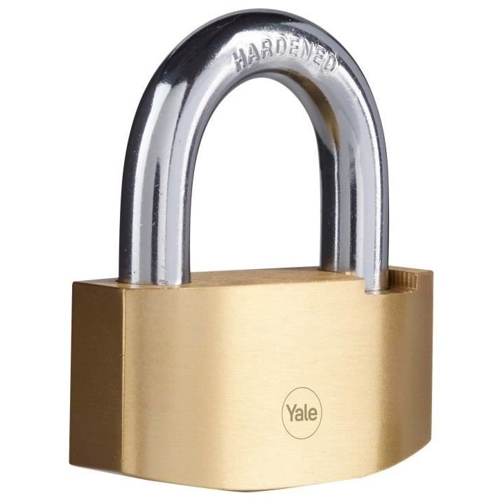 Cadenas de sécurité Hammer - YALE - Y2B/80/138/1 - Laiton 80 mm - Anse acier cémenté - 3 clés Cadenas de sécurité Hammer - YALE - Y2B/80/138/1 - Laiton 80 mm - Anse acier cémenté - 3 clés