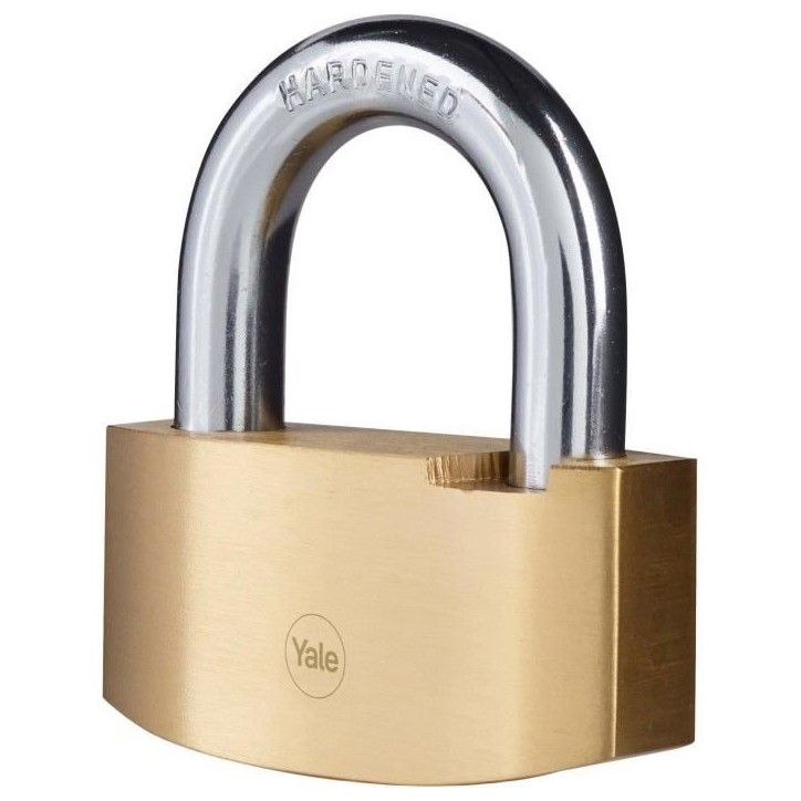 Cadenas de sécurité Hammer - YALE - Y2B/80/138/1 - Laiton 80 mm - Anse acier cémenté - 3 clés Cadenas de sécurité Hammer - YALE - Y2B/80/138/1 - Laiton 80 mm - Anse acier cémenté - 3 clés