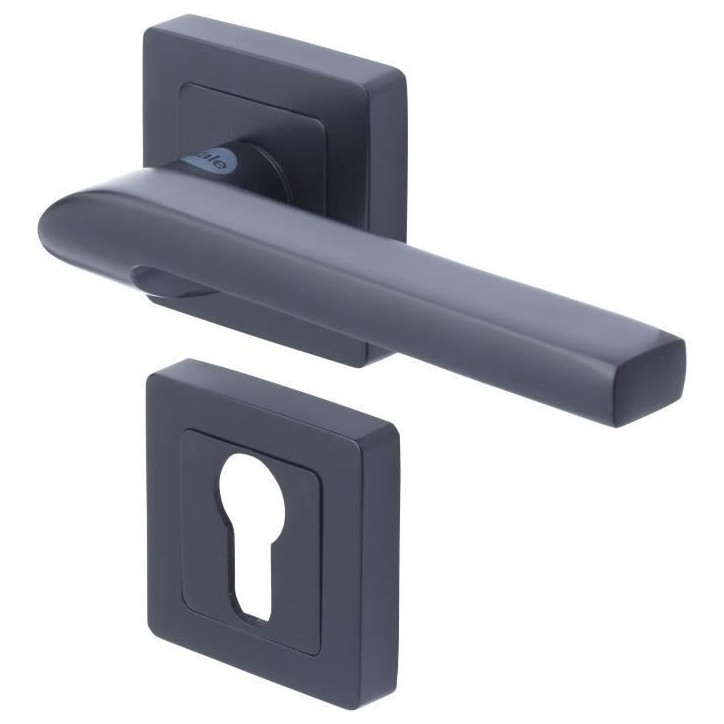 YALE - YPP7-S-PE Poignée de porte carrée de 7 noir YALE - Modele Sienna - passage de cylindre euro YALE - YPP7-S-PE Poignée de porte carrée de 7 noir YALE - Modele Sienna - passage de cylindre euro