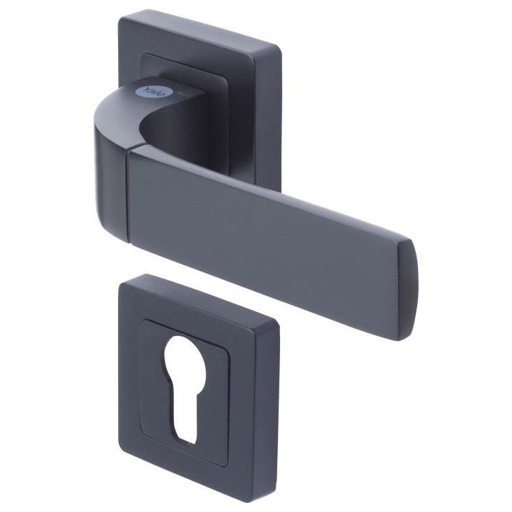YALE -YPP7-B-PE Poignée de porte carrée de 7 noir YALE - Modele Bologna - passage de cylindre euro YALE -YPP7-B-PE Poignée de porte carrée de 7 noir YALE - Modele Bologna - passage de cylindre euro