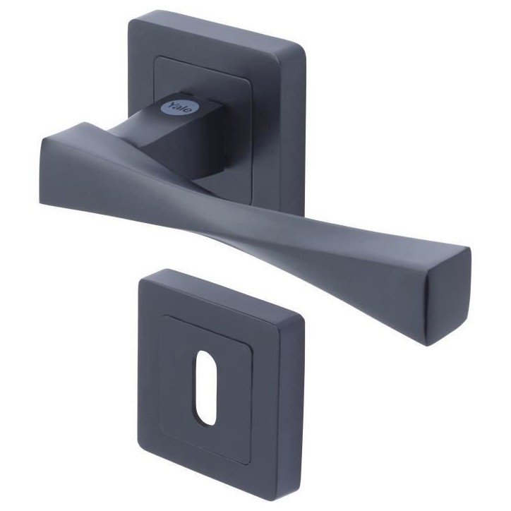 YALE - YPP7-V-PC Poignée de porte carrée de 7 noir YALE - Modele Verona - passage clé YALE - YPP7-V-PC Poignée de porte carrée de 7 noir YALE - Modele Verona - passage clé