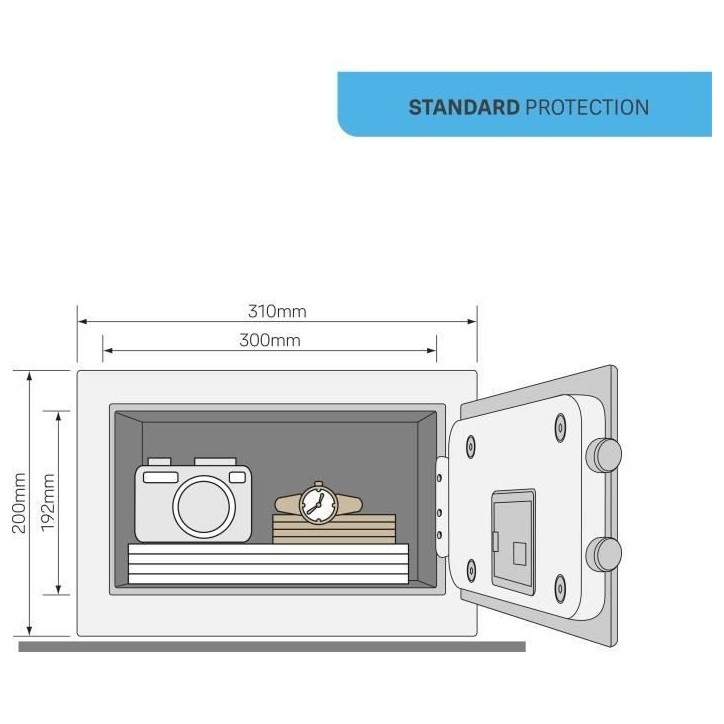 Coffre-fort Électronique a Alarme - YALE - YEC/200/DB2 - Small 8.6L - Sirene 130 dB - 20x31x20cm Coffre-fort Électronique a Alarme - YALE - YEC/200/DB2 - Small 8.6L - Sirene 130 dB - 20x31x20cm