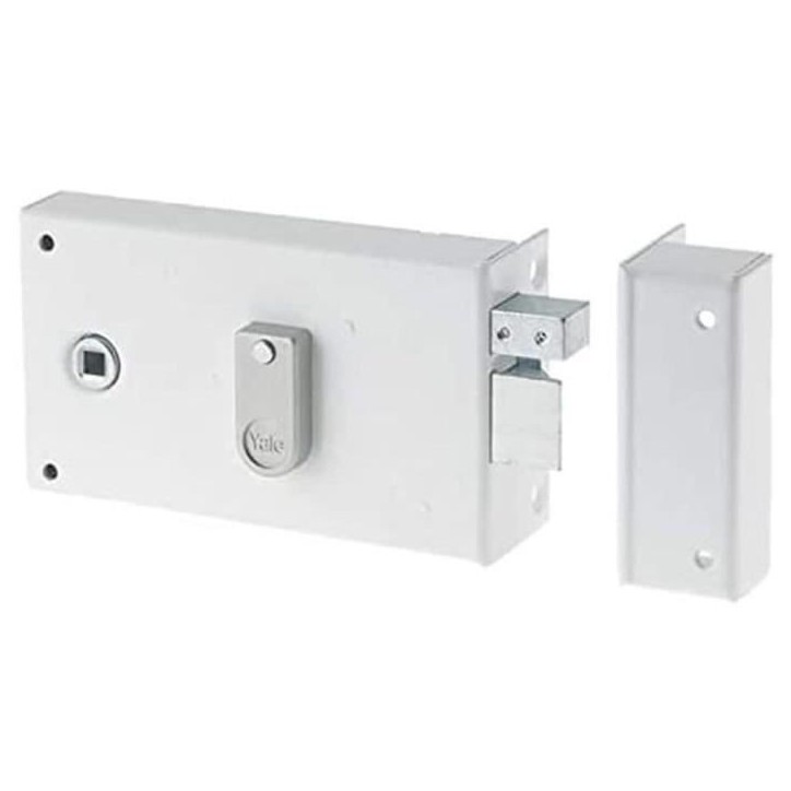 Serrure en applique horizontale a fouillot - YALE - YAH37D - Blanc - 2 clés fournies - Version Droite Serrure en applique horizontale a fouillot - YALE - YAH37D - Blanc - 2 clés fournies - Version Droite
