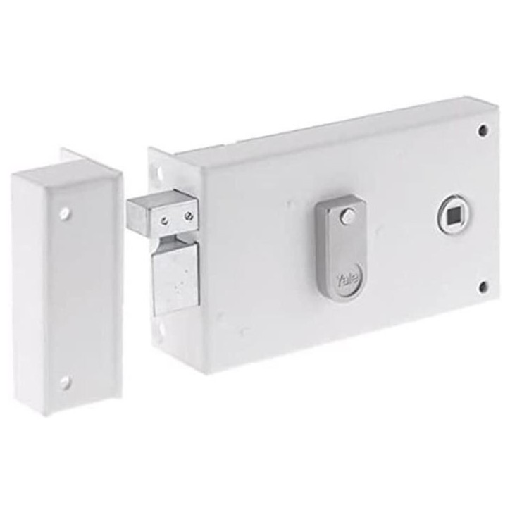 Serrure en applique horizontale a fouillot - YALE - YAH37G - Blanc - 2 Clés fournies - Version Gauche - Grille et Portail Serrure en applique horizontale a fouillot - YALE - YAH37G - Blanc - 2 Clés fournies - Version Gauche - Grille et Portail