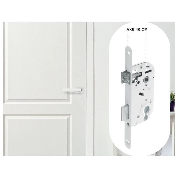Serrure a encastrer trou de cylindre - YALE - Y50R-A40/B - axe 40 mm, coffre 135 mm - Pene Réversible, Tetiere bouts ronds - Bl Serrure a encastrer trou de cylindre - YALE - Y50R-A40/B - axe 40 mm, coffre 135 mm - Pene Réversible, Tetiere bouts ronds - Bl