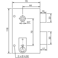 Serrure en applique verticale a fouillot Droite - YALE - YAV37D - Blan