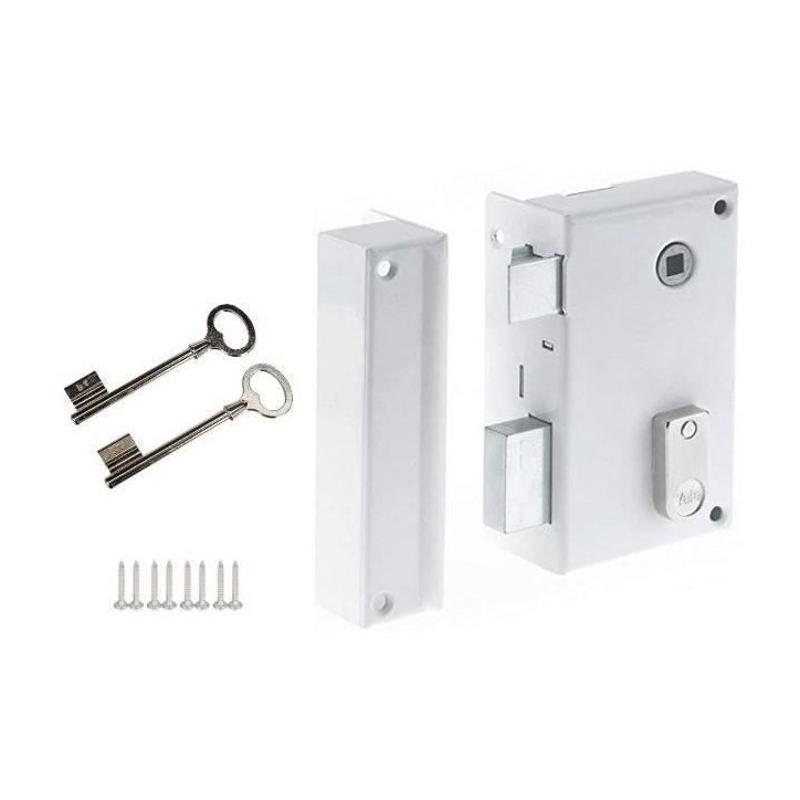 Serrure - YALE - YAV37G - Applique verticale a fouillot Gauche - Blanc - 2 Clés fournies - Grille et Portail Serrure - YALE - YAV37G - Applique verticale a fouillot Gauche - Blanc - 2 Clés fournies - Grille et Portail