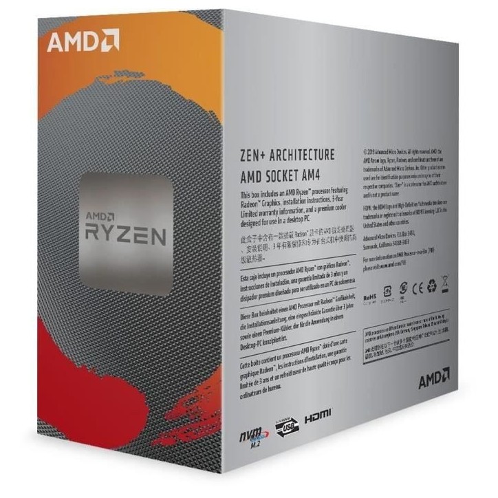 AMD Processeur Ryzen 3 3200G Wraith Stealth cooler AMD Processeur Ryzen 3 3200G Wraith Stealth cooler