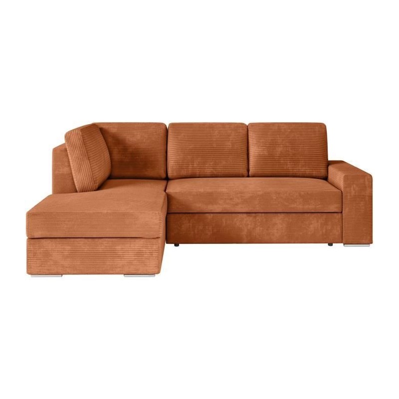 Canapé d'angle gauche 3 places convertible ADEN avec coffre en velour Canapé d'angle gauche 3 places convertible ADEN avec coffre en velour
