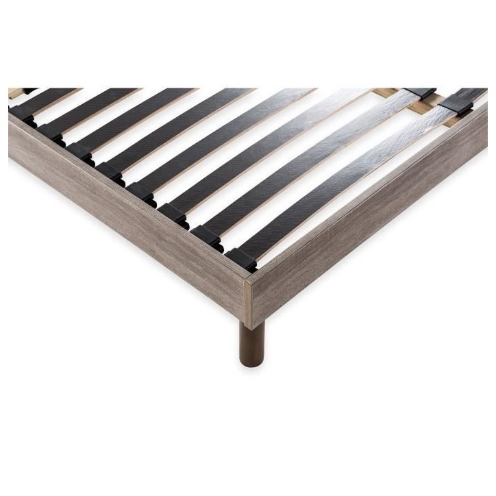 DEKO DREAM Sommier en kit 140x190 - Décor chene et gris DEKO DREAM Sommier en kit 140x190 - Décor chene et gris