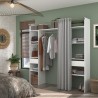 Kit dressing ARTIC avec rideau - Décor Blanc - 2 colonnes + 2 penderi