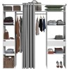 Kit dressing ARTIC avec rideau - Décor Blanc - 2 colonnes + 2 penderi
