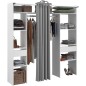 Kit dressing ARTIC avec rideau - Décor Blanc - 2 colonnes + 2 penderies + 2 tiroirs - L 198 x P 40 x H 203 cm - EKIPA Kit dressing ARTIC avec rideau - Décor Blanc - 2 colonnes + 2 penderies + 2 tiroirs - L 198 x P 40 x H 203 cm - EKIPA
