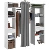 Kit dressing ARTIC avec rideau - Décor Blanc - 2 colonnes + 2 penderi