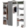 Kit dressing ARTIC avec rideau - Décor Blanc - 2 colonnes + 2 penderi
