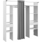 Kit dressing ARTIC avec rideau - Décor Blanc - 2 colonnes + 2 penderies + 2 tiroirs - L 198 x P 40 x H 203 cm - EKIPA Kit dressing ARTIC avec rideau - Décor Blanc - 2 colonnes + 2 penderies + 2 tiroirs - L 198 x P 40 x H 203 cm - EKIPA