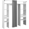 Kit dressing ARTIC avec rideau - Décor Blanc - 2 colonnes + 2 penderi