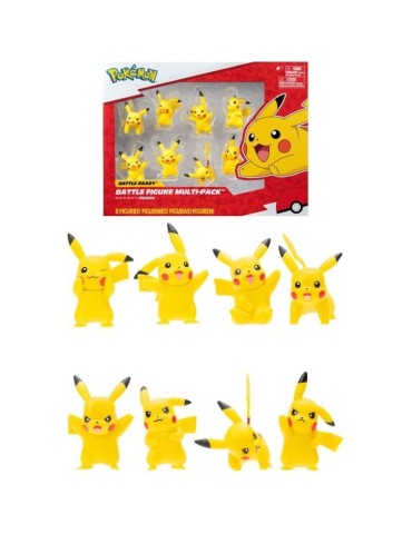 Figurines Pokémon - Pack de 8 Pikachu - Bandai