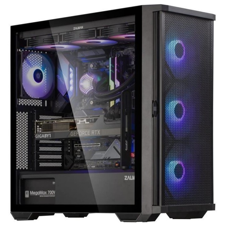 Boîtier PC Zalman Z10 Plus - Moyenne Tour ATX - Noir - 7 baies internes - 4 logements d'extension