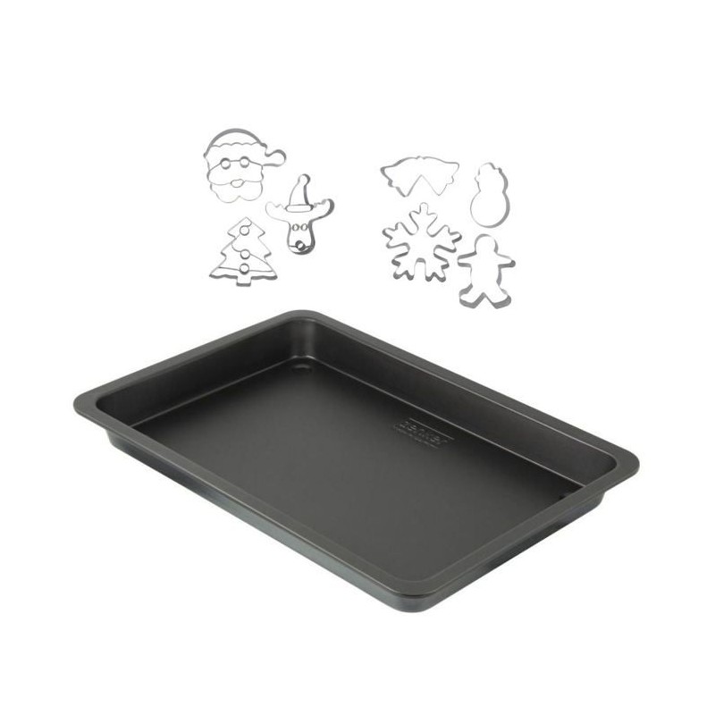 Plaque de cuisson et 7 emporte-pieces de Noël inox - ZENKER - 42 x 29 Plaque de cuisson et 7 emporte-pieces de Noël inox - ZENKER - 42 x 29