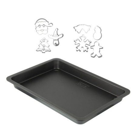 Plaque de cuisson et 7 emporte-pieces de Noël inox - ZENKER - 42 x 29