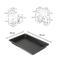 Plaque de cuisson et 7 emporte-pieces de Noël inox - ZENKER - 42 x 29