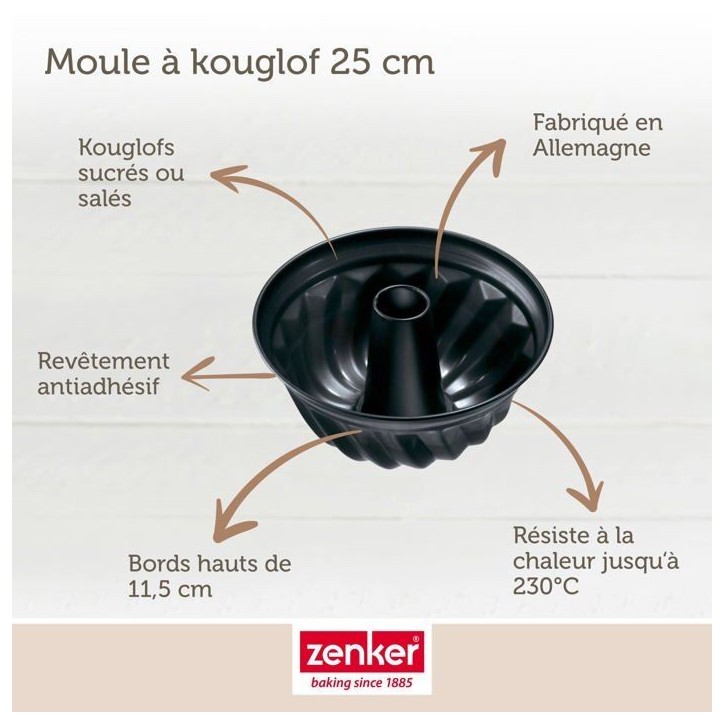 Moule a kouglofs et moule a savarin - ZENKER - Black Metallic - 25 et 28 cm Moule a kouglofs et moule a savarin - ZENKER - Black Metallic - 25 et 28 cm