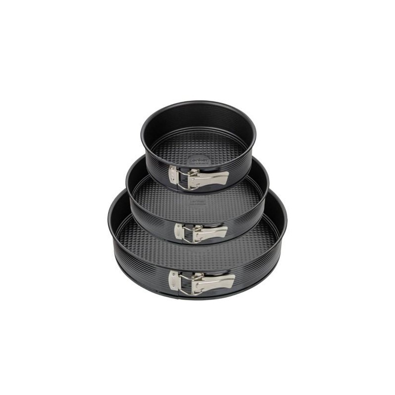 Set de 3 moules a charniere ronds - ZENKER - Black Metallic - 20, 24 e Set de 3 moules a charniere ronds - ZENKER - Black Metallic - 20, 24 e