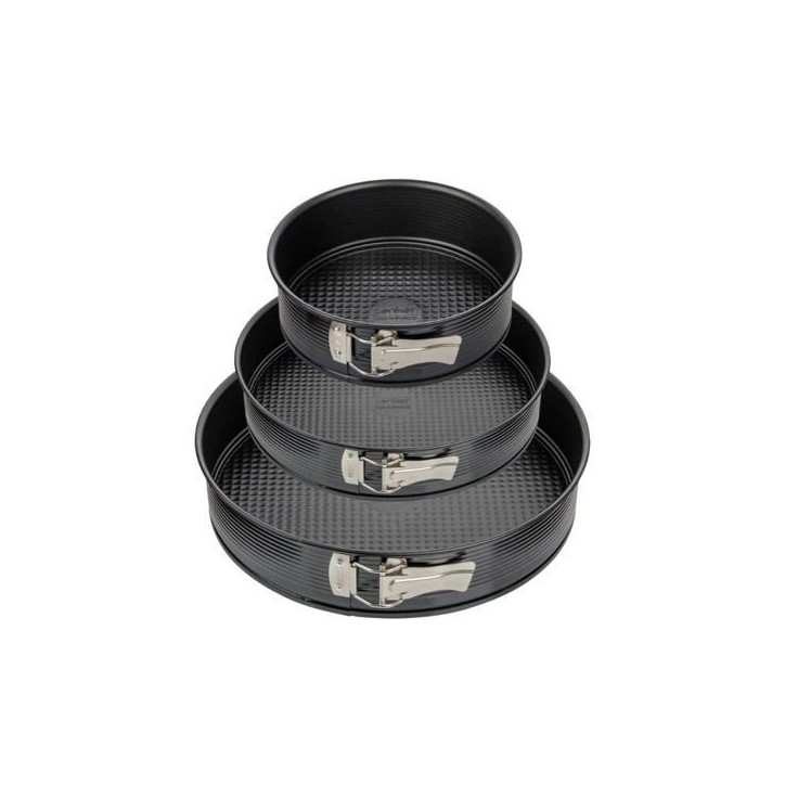 Set de 3 moules a charniere ronds - ZENKER - Black Metallic - 20, 24 et 28 cm