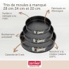 Set de 3 moules a charniere ronds - ZENKER - Black Metallic - 20, 24 e