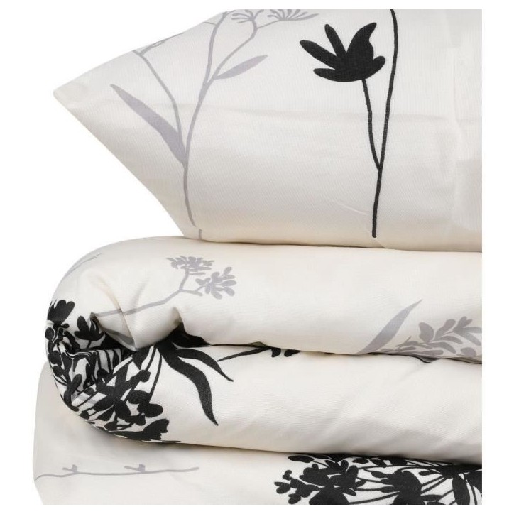 Parure de lit - 1 housse de couette 220 x 240 cm + 2 taies d'oreiller 60 x 60 cm - 65% coton, 35% polyester - Beige Parure de lit - 1 housse de couette 220 x 240 cm + 2 taies d'oreiller 60 x 60 cm - 65% coton, 35% polyester - Beige