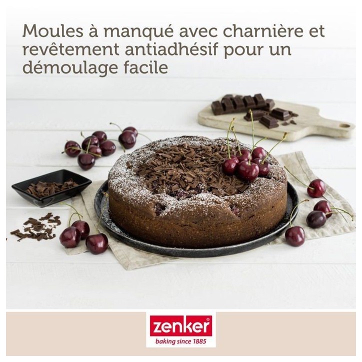 Set de 3 moules a charniere ronds - ZENKER - Black Metallic - 20, 24 et 28 cm