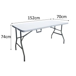 Table de réception pliante 6 personnes - 150 cm - Structure acier et