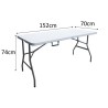 Table de réception pliante 6 personnes - 150 cm - Structure acier et