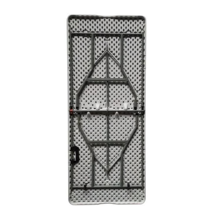 Table de réception traiteur pliante - 8 personnes - 180x74xH73,5 cm - Structure en acier et plateau en polyéthylene PEHD - Bla Table de réception traiteur pliante - 8 personnes - 180x74xH73,5 cm - Structure en acier et plateau en polyéthylene PEHD - Bla