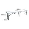 Banc pliable pour table de réception 180 cm - Structure acier et assi