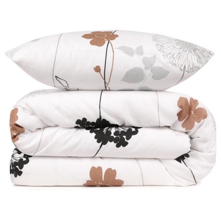 Parure de lit - 1 housse de couette 220 x 240 cm + 2 taies d'oreiller 60 x 60 cm - 65% coton, 35% polyester - Blanc Parure de lit - 1 housse de couette 220 x 240 cm + 2 taies d'oreiller 60 x 60 cm - 65% coton, 35% polyester - Blanc