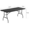 Table de réception pliante 8 personnes 180x74 x73.5cm - Structure en