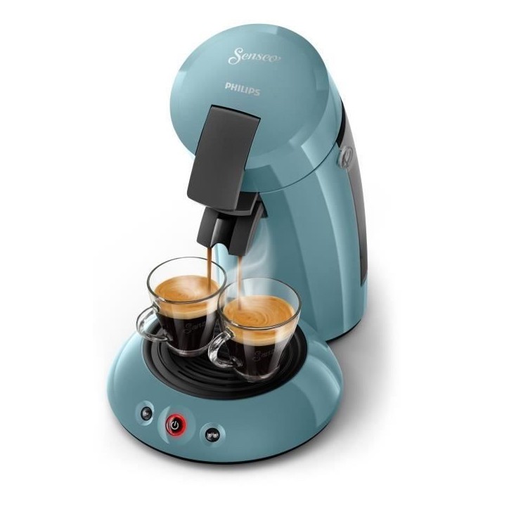 Machine a café dosette SENSEO ORGINAL Philips HD6553/21, Booster d'arômes, Crema plus, 1 ou 2 tasses, Bleu Gris Machine a café dosette SENSEO ORGINAL Philips HD6553/21, Booster d'arômes, Crema plus, 1 ou 2 tasses, Bleu Gris