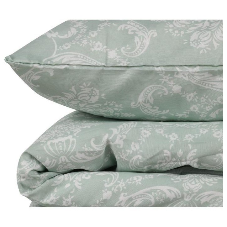 Parure de lit - 1 housse de couette 220 x 240 cm + 2 taies d'oreiller 60 x 60 cm - 65% coton, 35% polyester - Vert