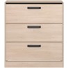 Commode - 3 tiroirs - Coloris Chene et noir - L80 x P44 x H88 cm - PAR