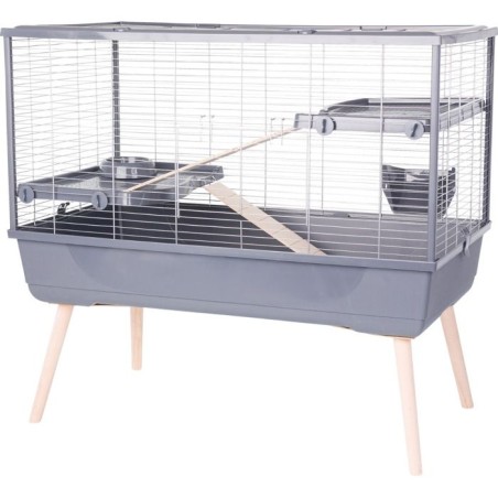 ZOLUX Cage grillagée lapin et rongeur sur pieds 2 étages - L. 99 x l