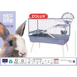 ZOLUX Cage grillagée lapin et rongeur sur pieds 2 étages - L. 99 x l