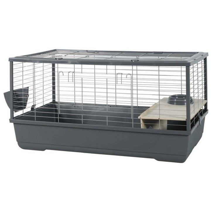ZOLUX Cage grillagée lapin et rongeur 1 étage 101.5 x 54 x 51 cm - Néolife Connect - Gris ZOLUX Cage grillagée lapin et rongeur 1 étage 101.5 x 54 x 51 cm - Néolife Connect - Gris
