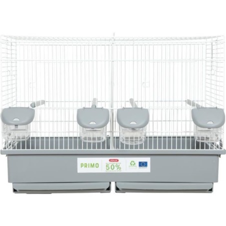 Cage d'élevage oiseaux - Zolux - Primo Cati - 57 x p34.5 x 41 cm - Blanc et gris