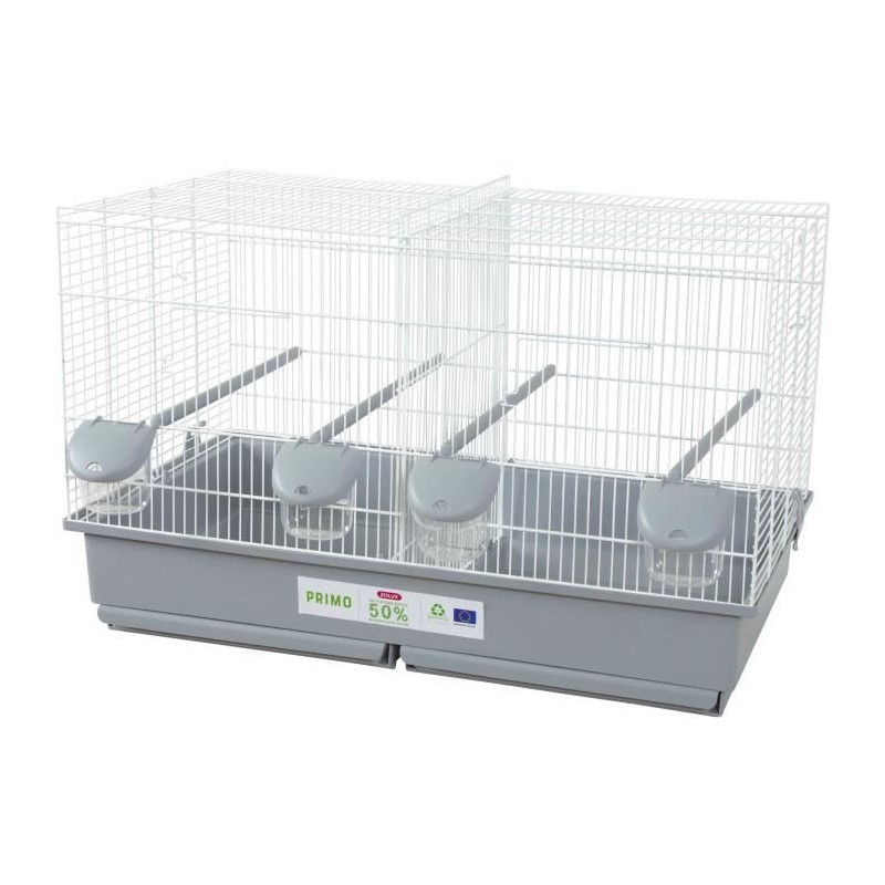 Cage d'élevage oiseaux - Zolux - Primo 69 x 39 x 44.5 cm - Blanc et g Cage d'élevage oiseaux - Zolux - Primo 69 x 39 x 44.5 cm - Blanc et g